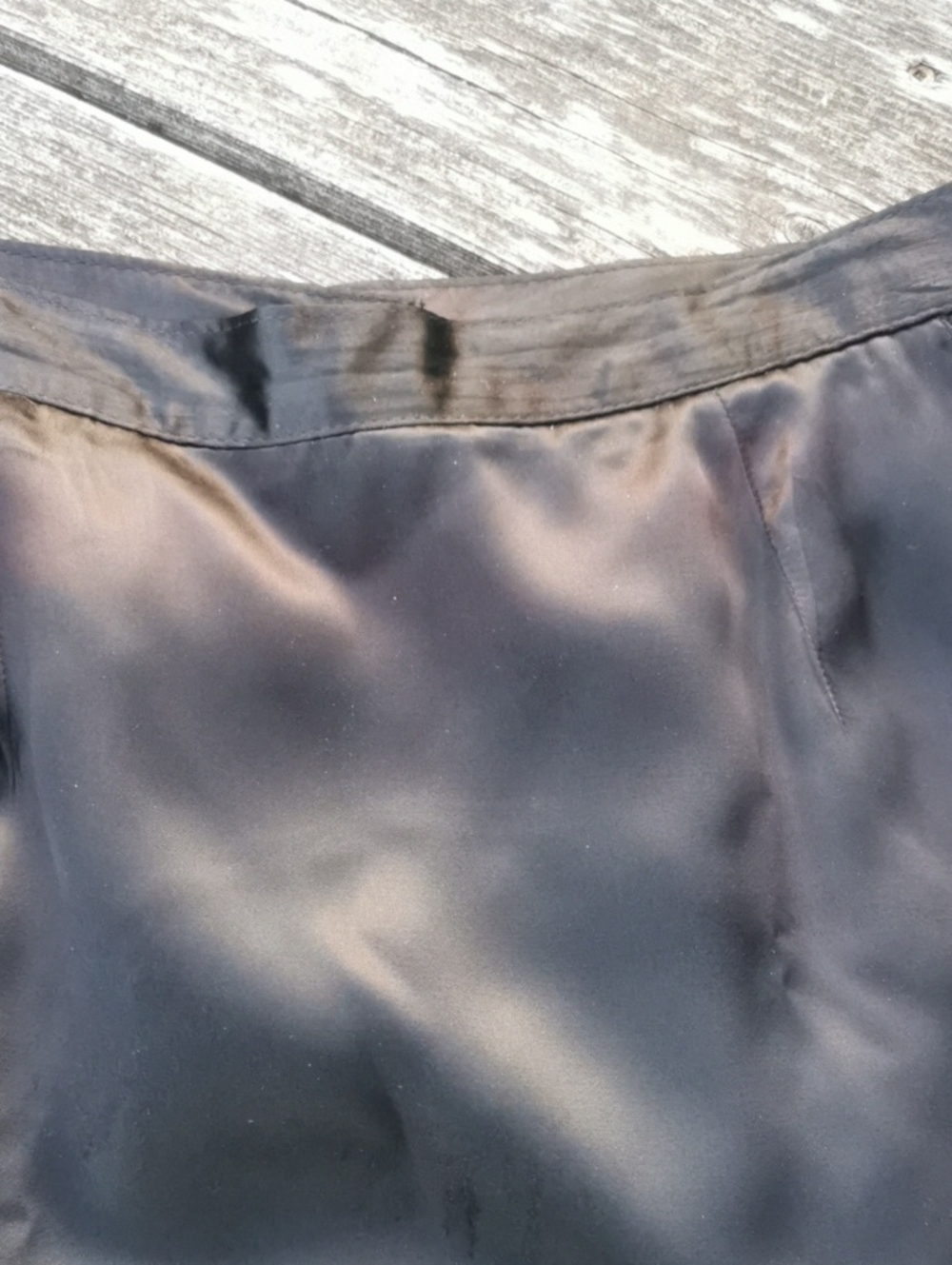 Vintage Classic Glam Silky Satin 19th Avenue Maxi Black Pencil Skirt. Size 11/12 - Picture 5 of 8